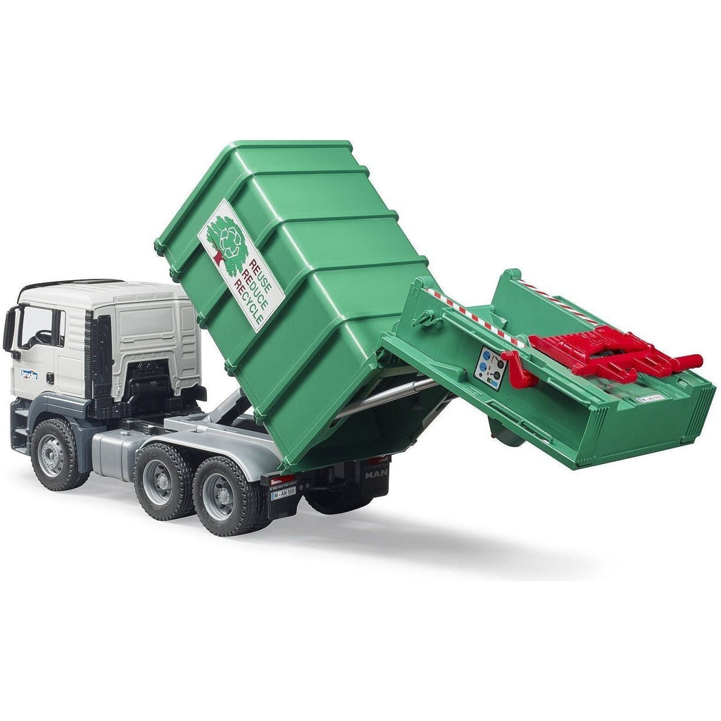 Bruder MAN TGS Rear Loading Garbage Truck Green 03763 canada ontario grey