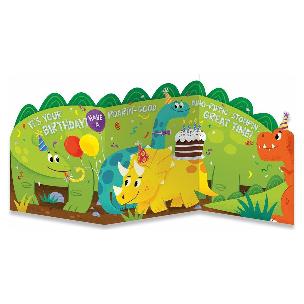 Peaceable Kingdom Birthday Card Dino Tri-Fold