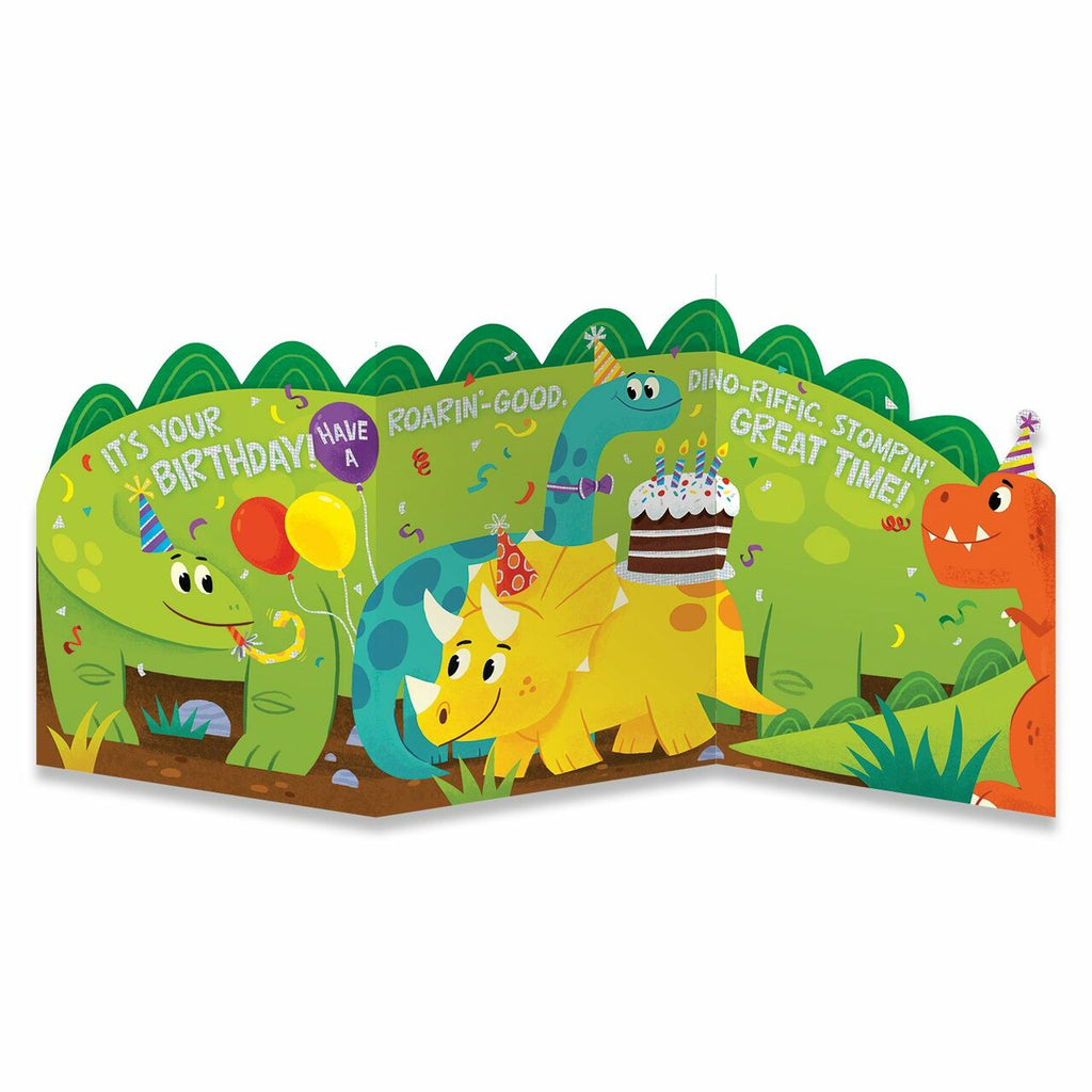Peaceable Kingdom Birthday Card Dino Tri-Fold