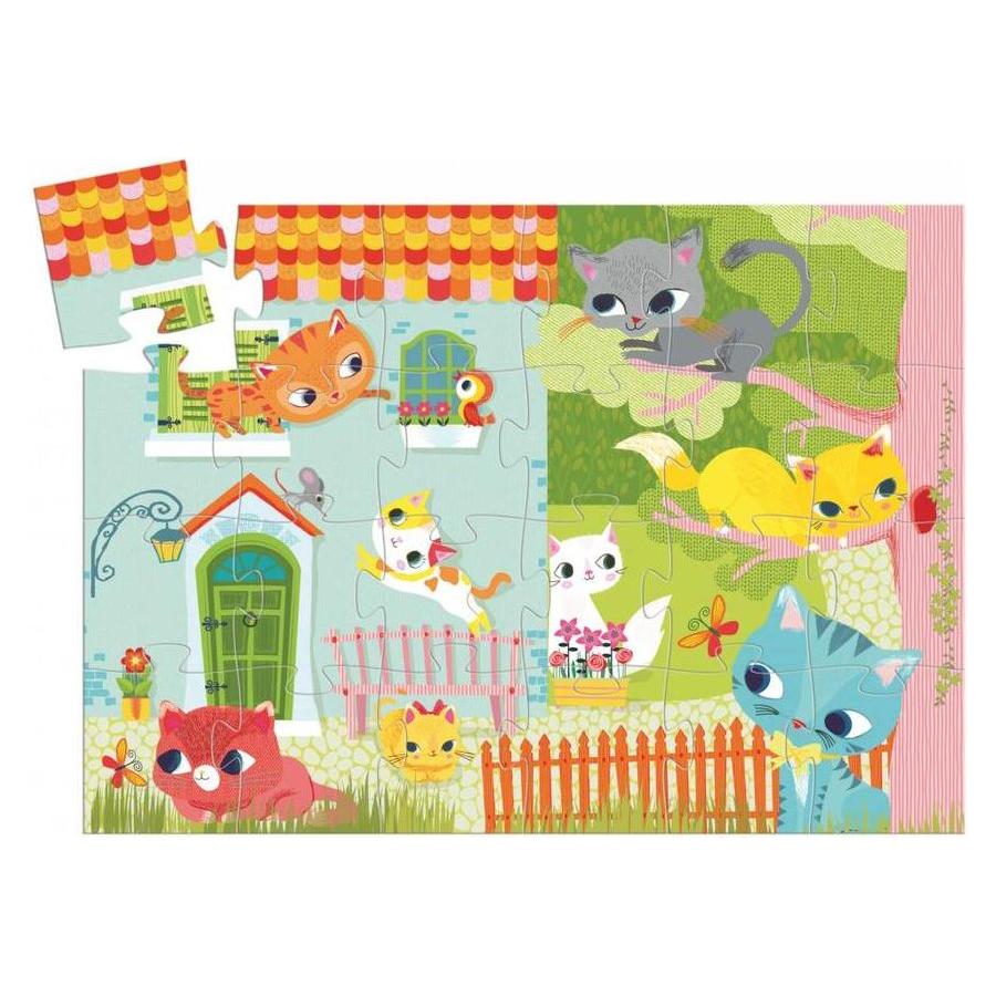 Djeco Silhouette Puzzle Pachat and his Friends 24 Pieces cat blue ontario canada