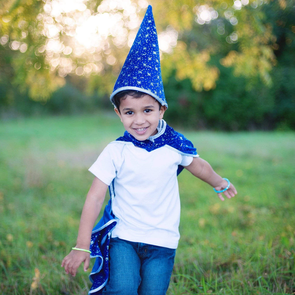 Great Pretenders Glitter Wizard Cape/Hat Blue Size 4/6 61083 canada ontario