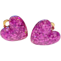 Great Pretenders Boutique Glitter Hearts Clip-On Earrings