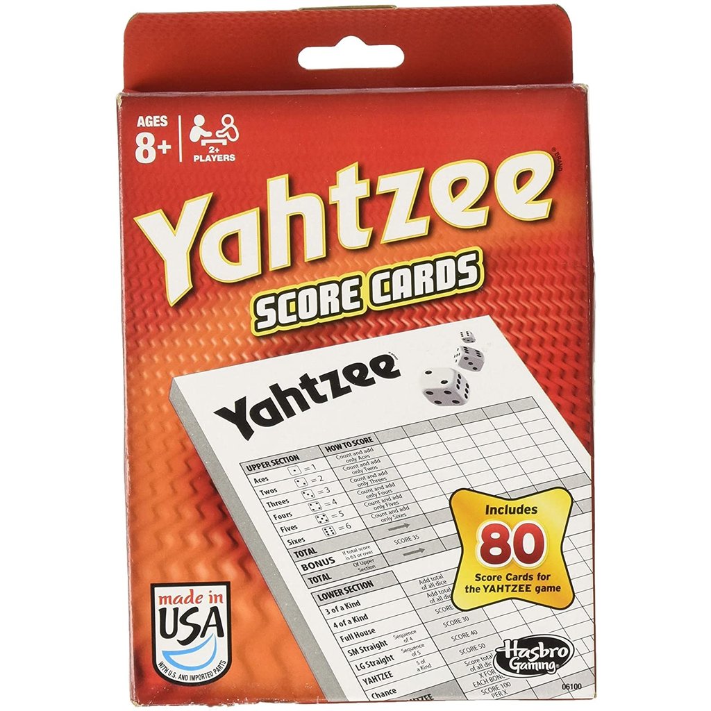 Yahtzee Score Pads hasbro 