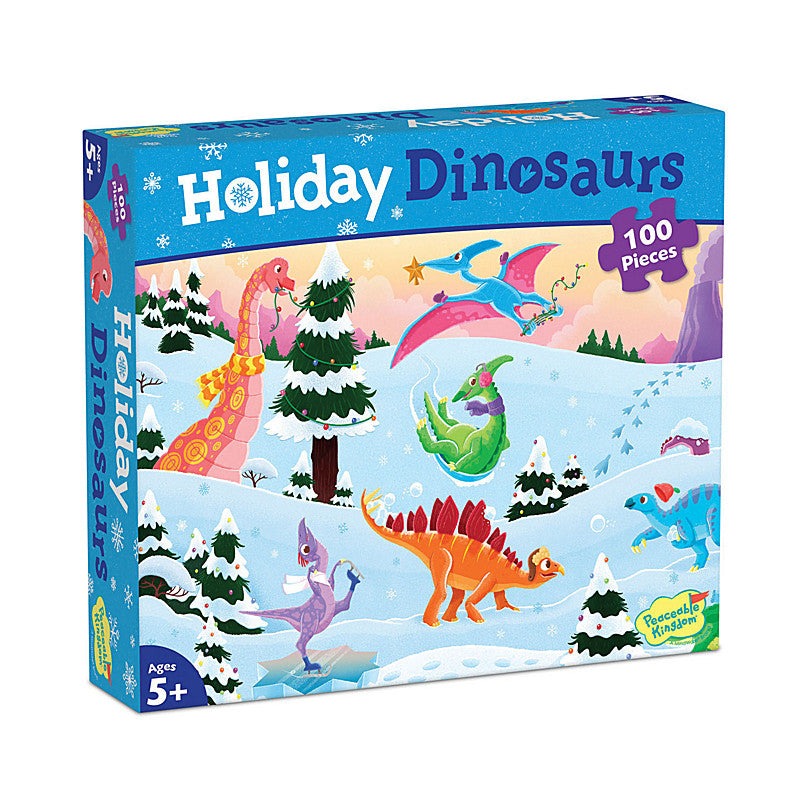 Peaceable Kingdom Puzzle Holiday Dinosaurs