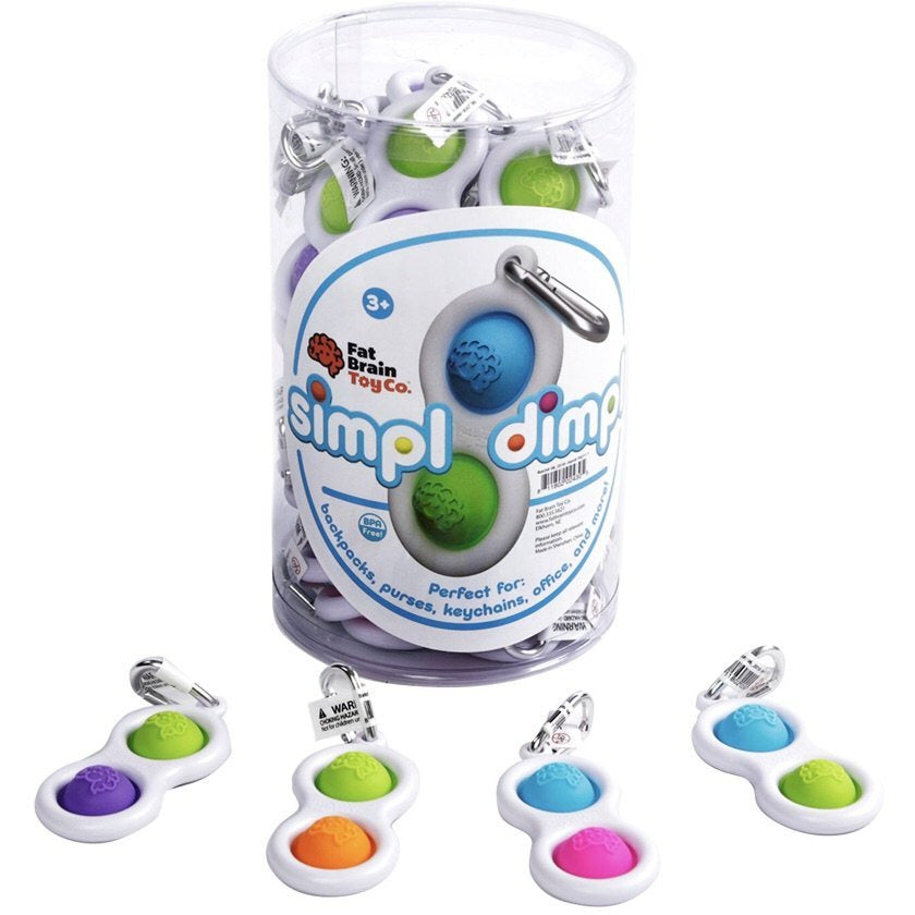 Fat Brain Toys Simpl Dimpl canada ontario bubble wrap blue green pink purple orange fidget toy