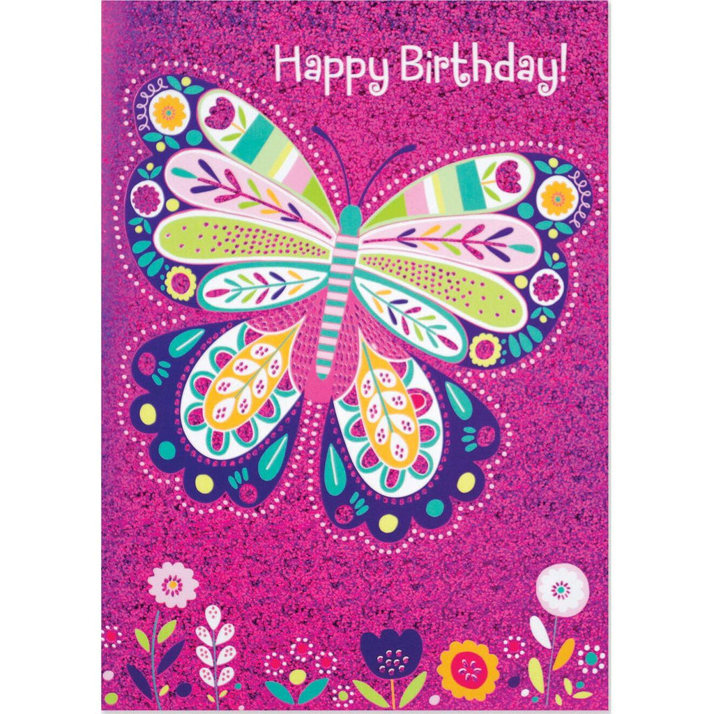 Peaceable Kingdom Birthday Card Sparkle Butterfly