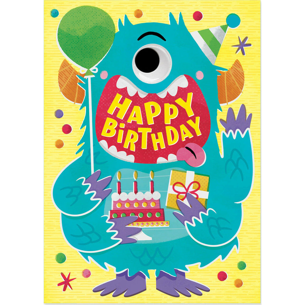 Peaceable Kingdom Birthday Card Blue Monster