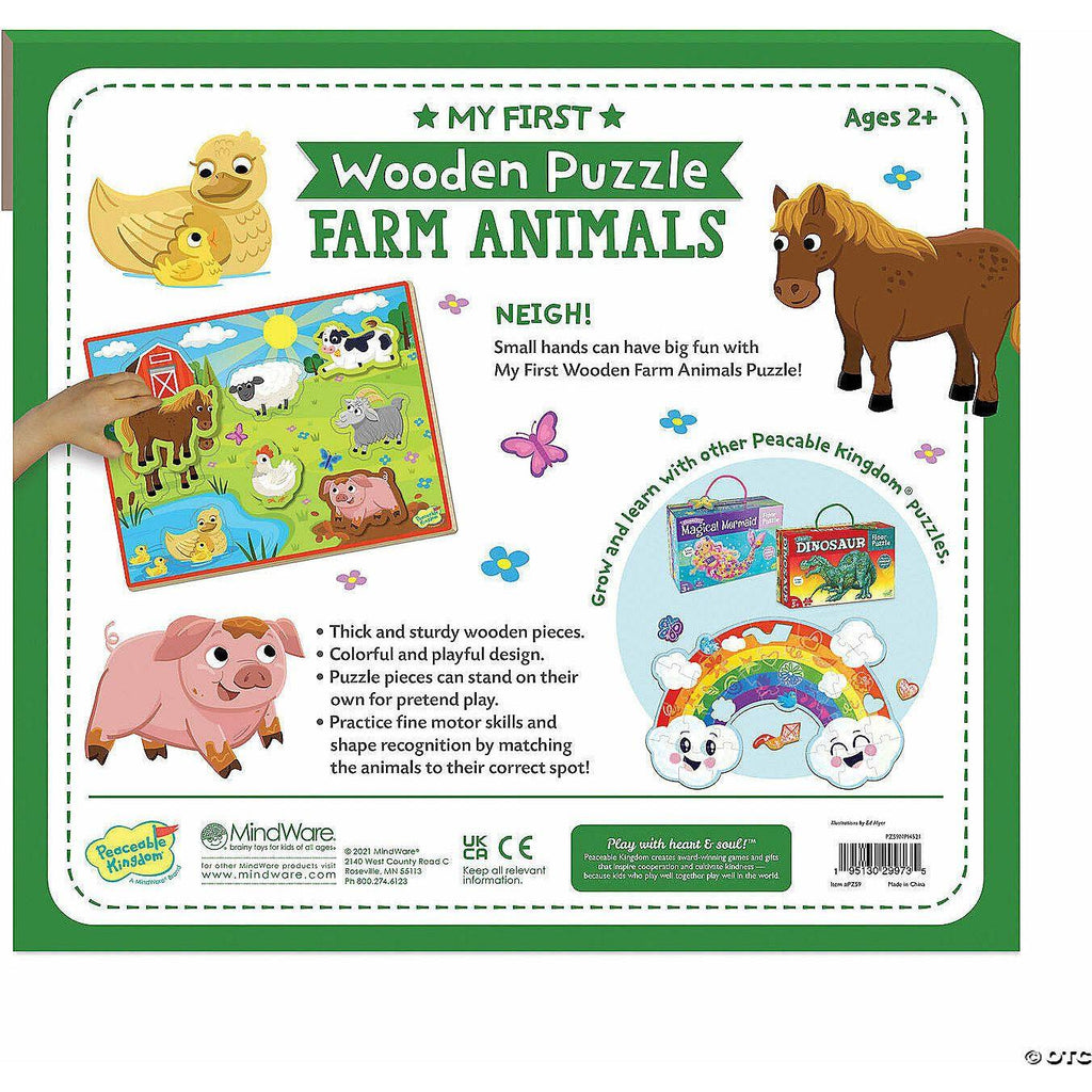Peaceable Kingdom My First Wooden Puzzle: Farm Animals