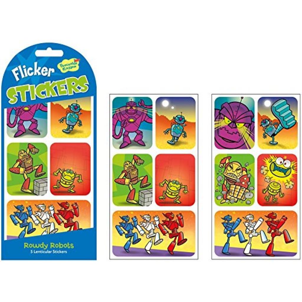 Peaceable Kingdom Stickers Flicker: Rowdy Robots