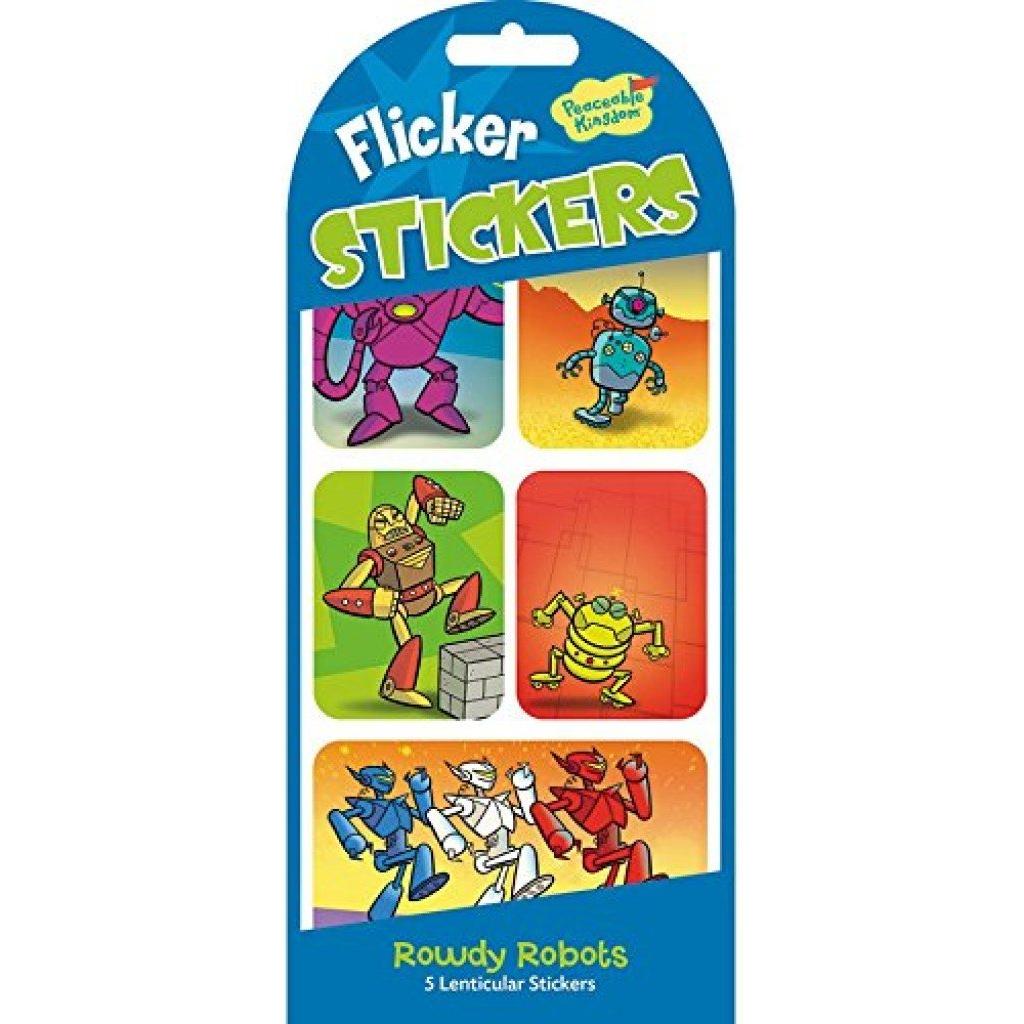 Peaceable Kingdom Stickers Flicker: Rowdy Robots