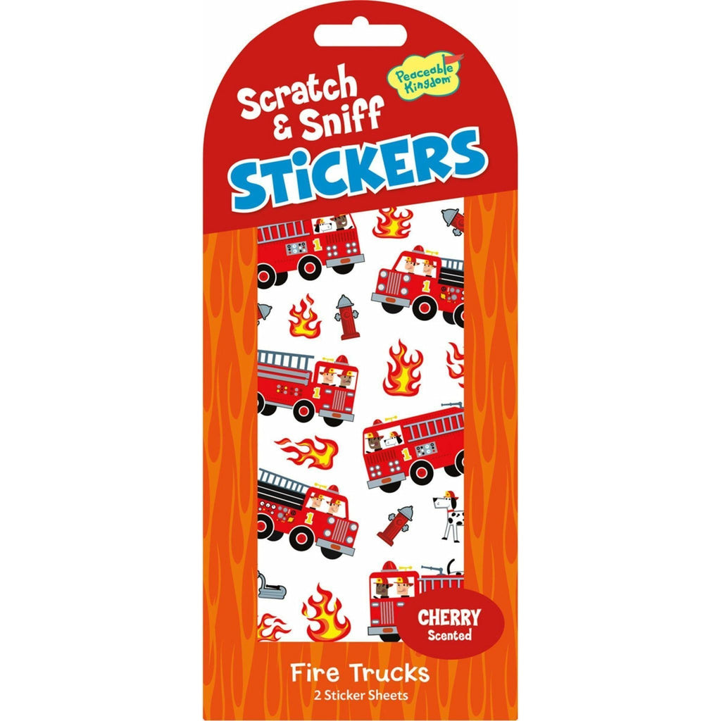 Peaceable Kingdom Stickers Scratch & Sniff Cherry Firetrucks