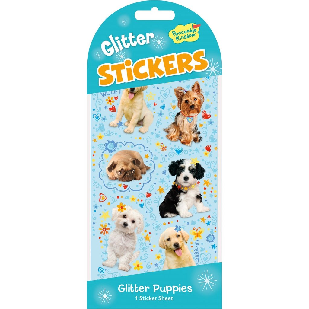 Peaceable Kingdom Stickers Glitter Puppies