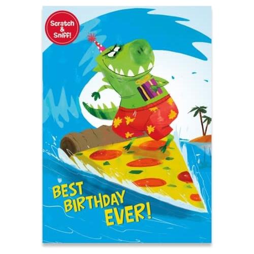 Peaceable Kingdom Birthday Card Scratch & Sniff Xtreme Pizza