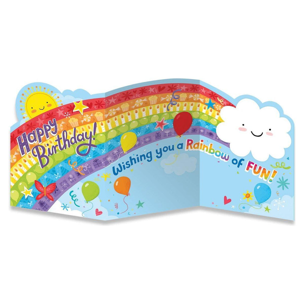 Peaceable Kingdom Birthday Card Happy Birthday Rainbow Tri-Fold