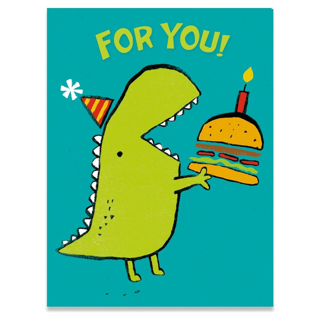Peaceable Kingdom Gift Enclosure Dinosaur with Birthday Burger