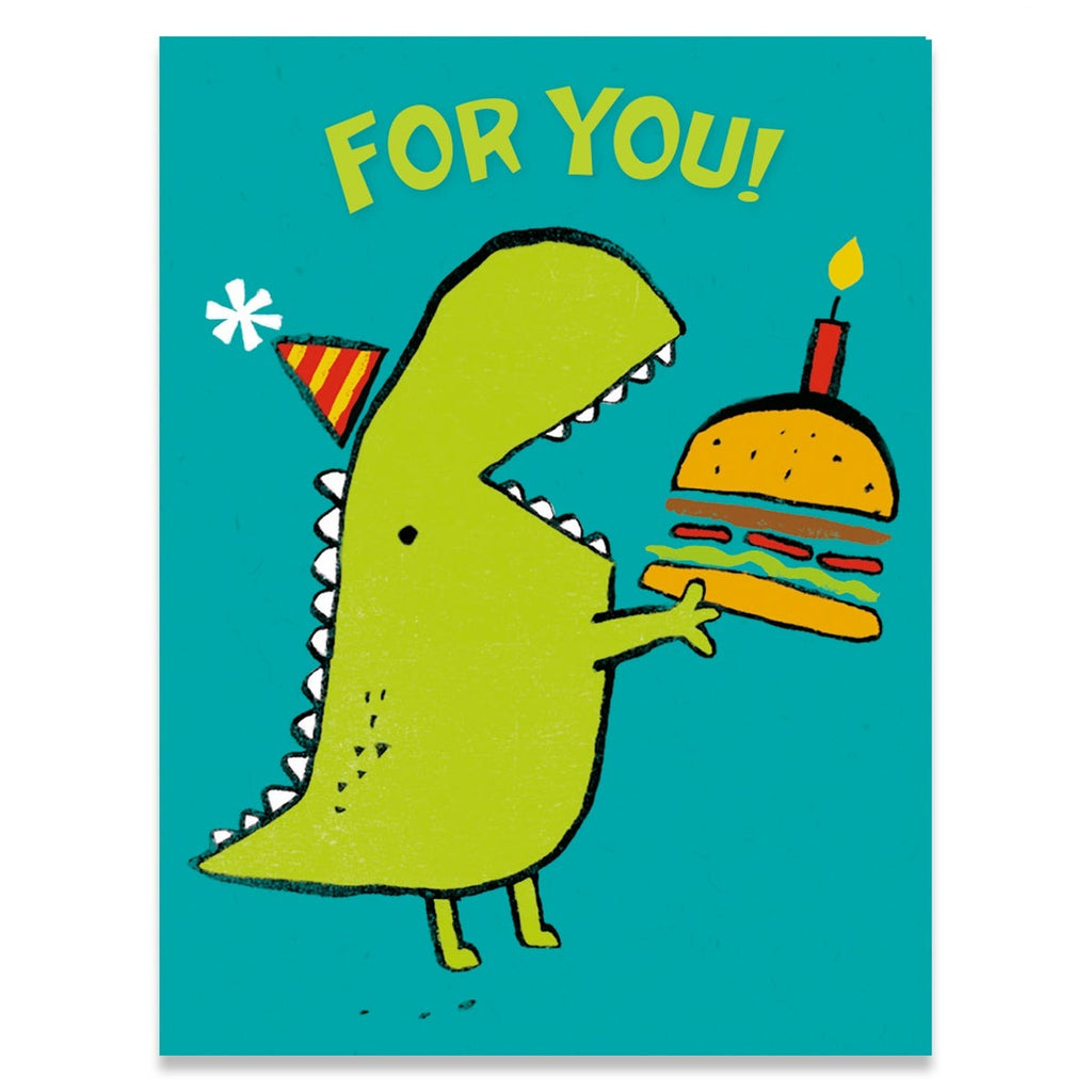 Peaceable Kingdom Gift Enclosure Dinosaur with Birthday Burger