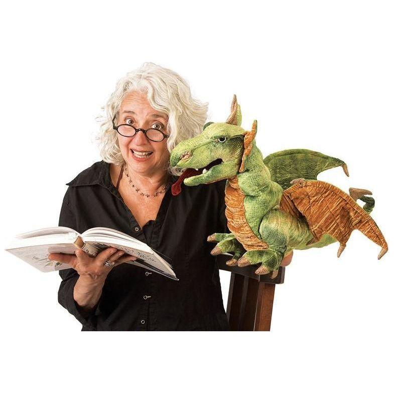 Folkmanis Wyvern Dragon Puppet 2812 canada ontario green dragon