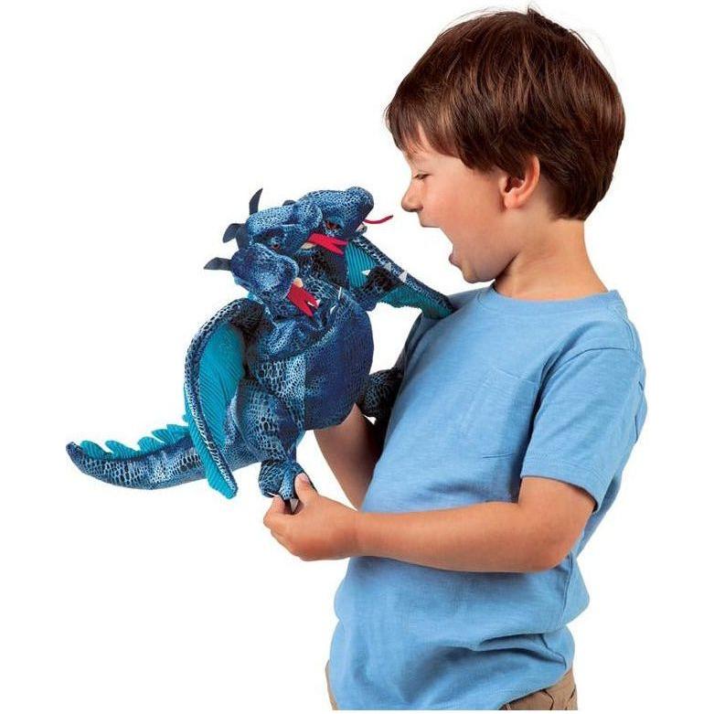 Folkmanis Blue Three-Headed Dragon Puppet 2387 canada ontario