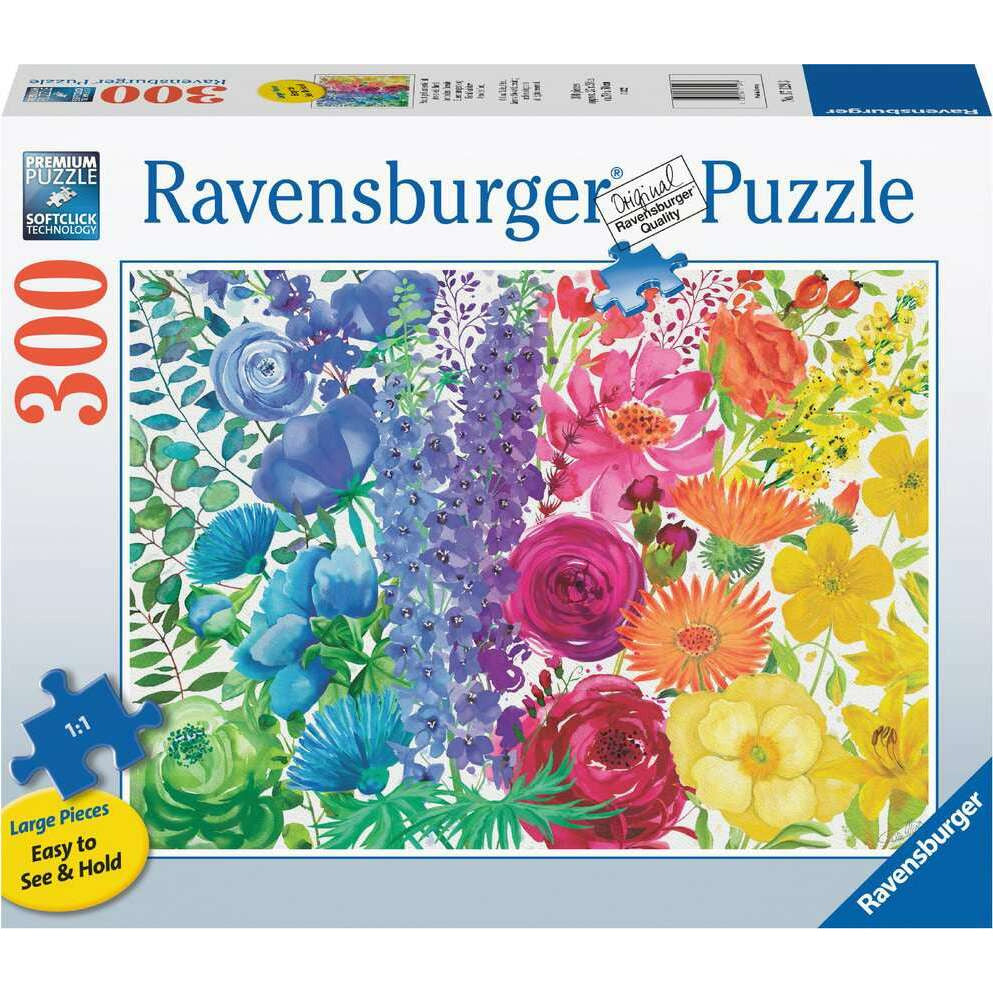 Ravensburger 300 Piece Puzzle Large Format Floral Rainbow