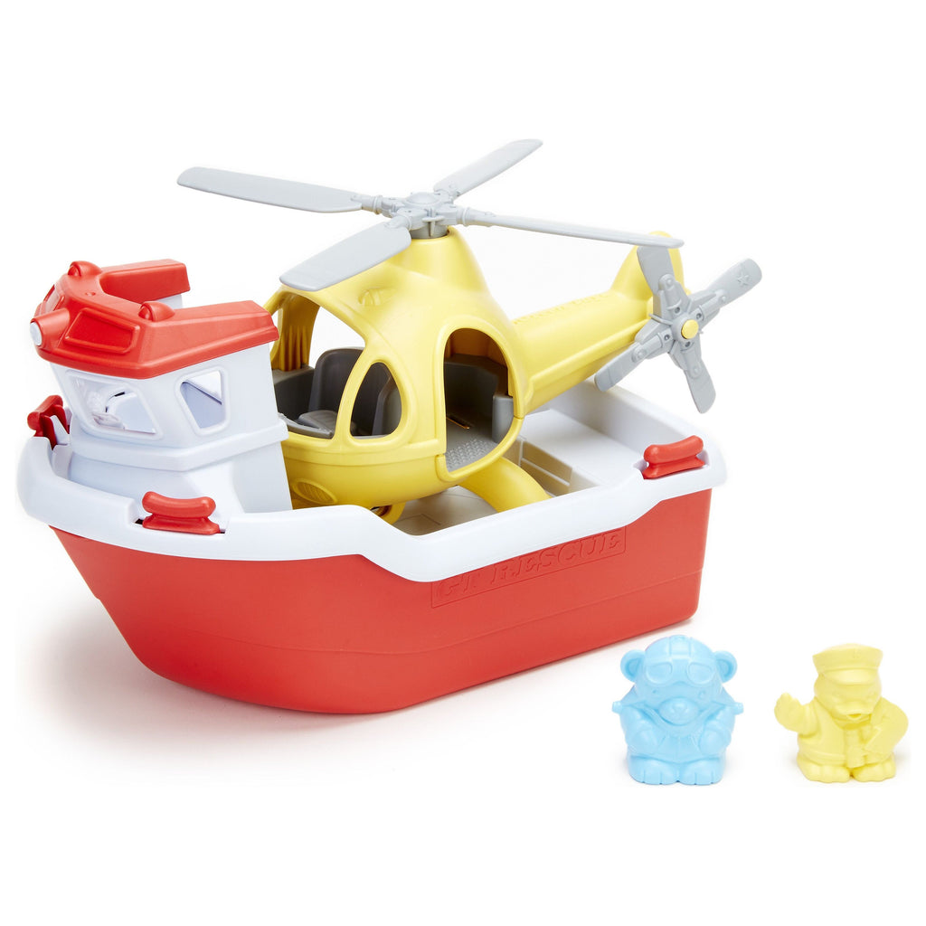 Green Toys Rescue Boat & Helicopter