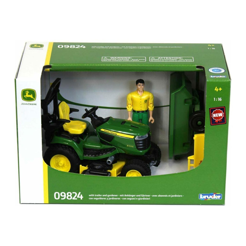 Bruder bworld John Deere Lawn Tractor with Trailer 09824 canada ontario