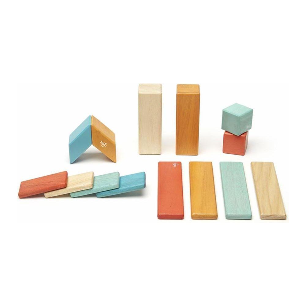Tegu Magnetic Block 14 Piece Set - Sunset canada ontario wooden toddler sustainable toy